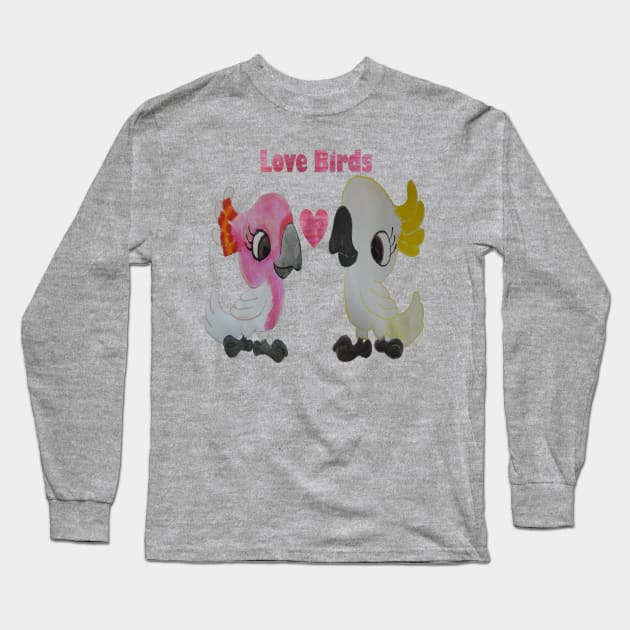 Love Birds - Cockatoos Long Sleeve T-Shirt by ABY_Creative